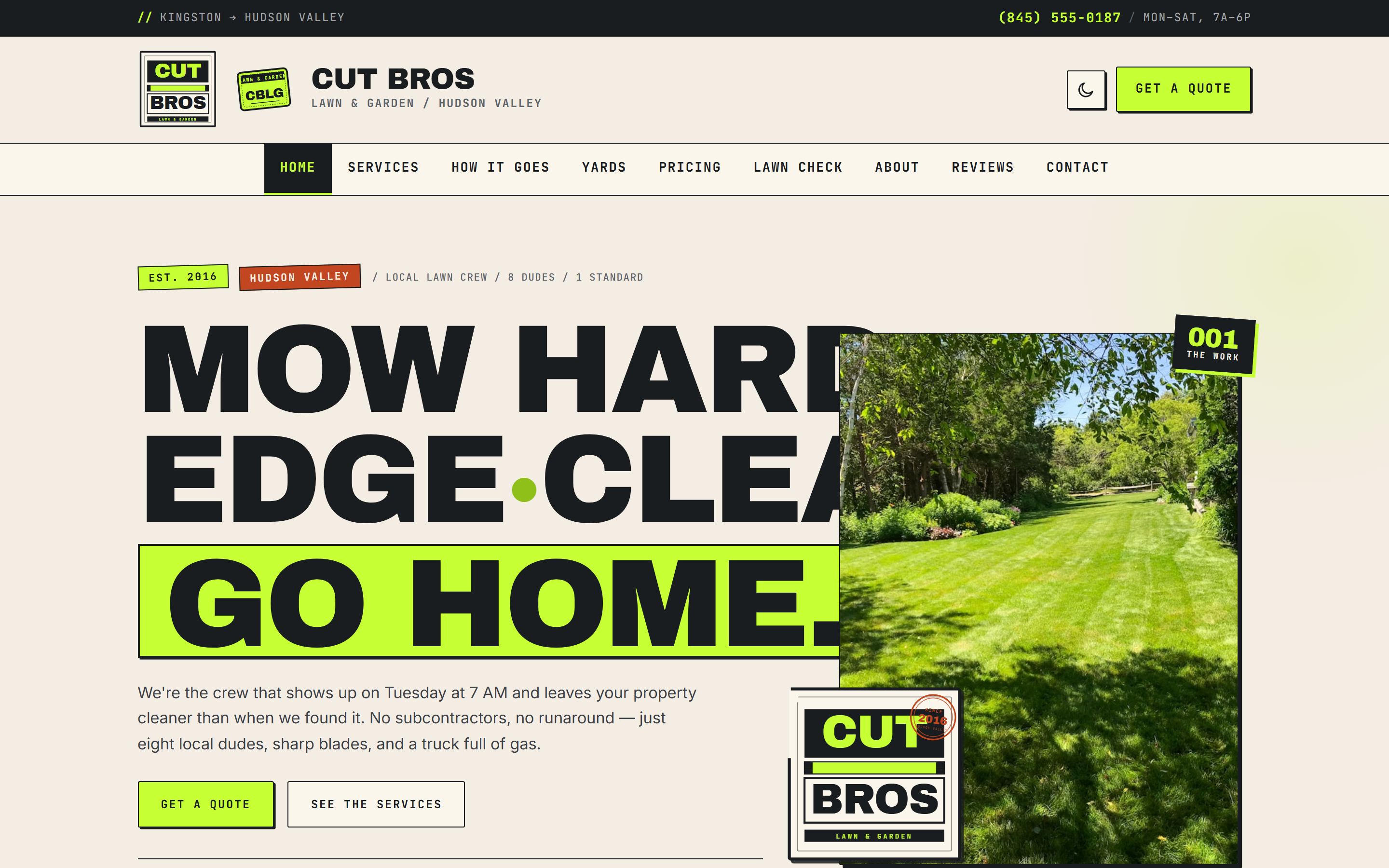 Preview of the Fairway: a country-club-refined template for lawn care template