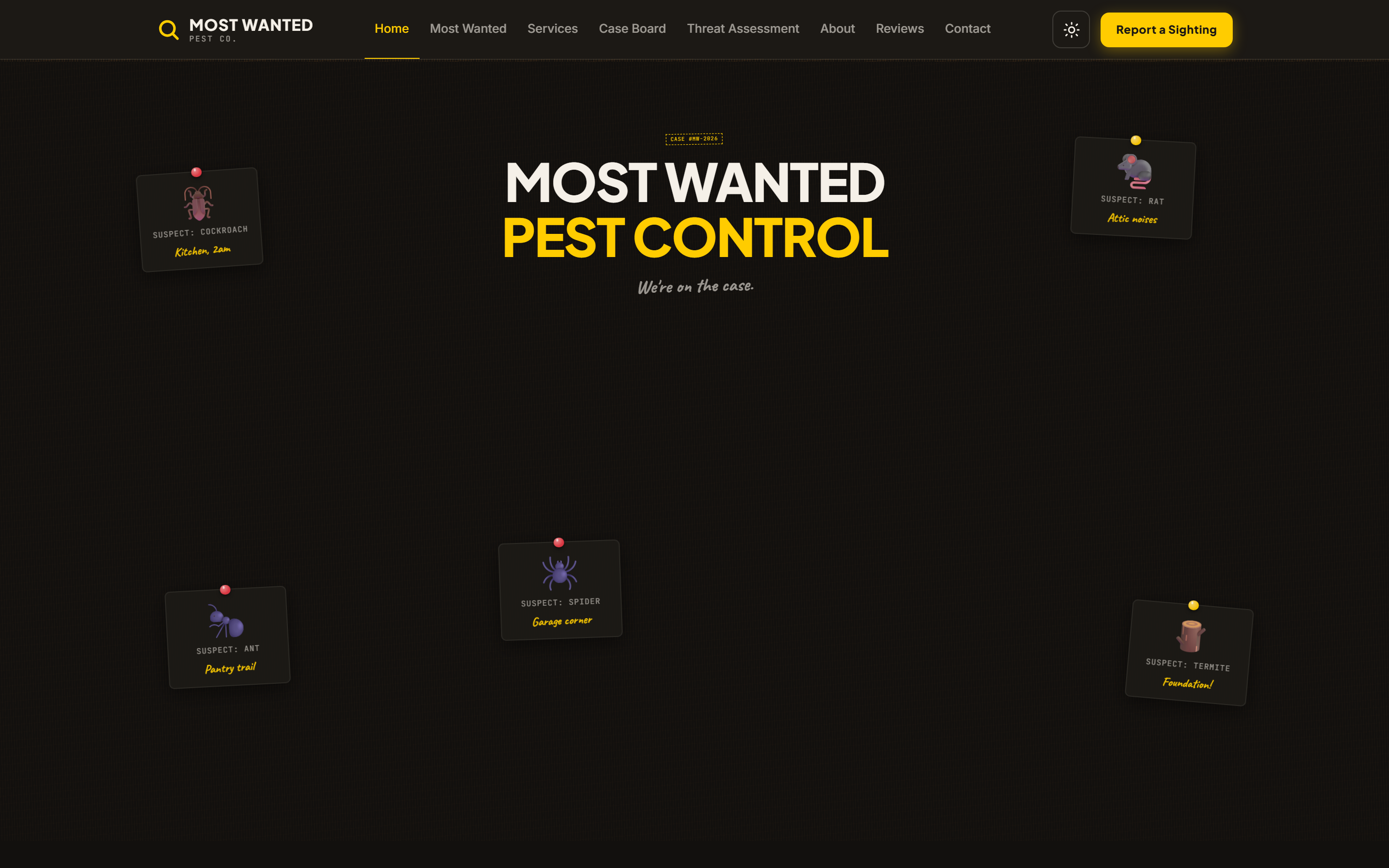 Preview of the Most Wanted: a crime-board template for pest control template